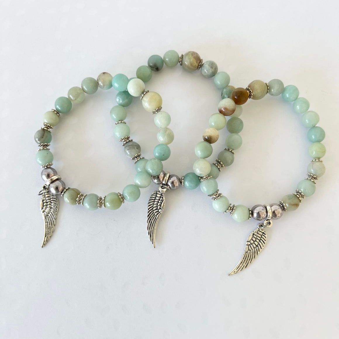 Amazonite Angel Wing Bracelet